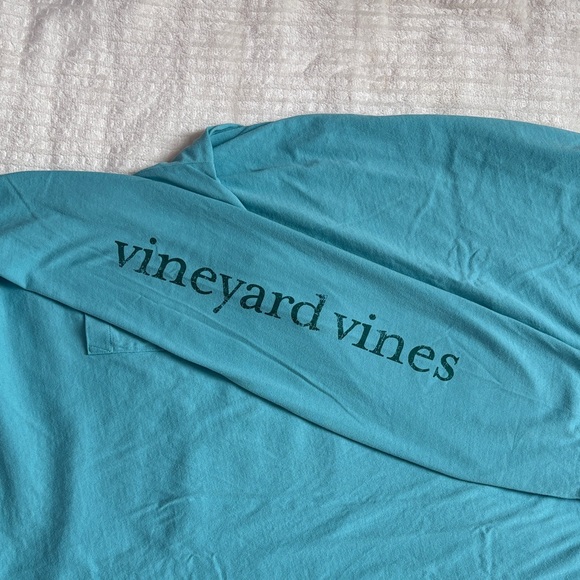 Vineyard Vines Men's Teal Long Sleeve Tee - Picture 7 of 7